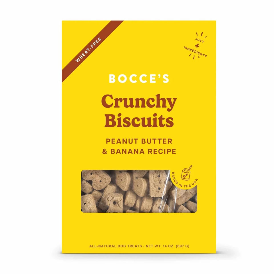 Bocce's Bakery PB + Banana Biscuit Boxes Dog Treats 14 oz - Pets Perfect