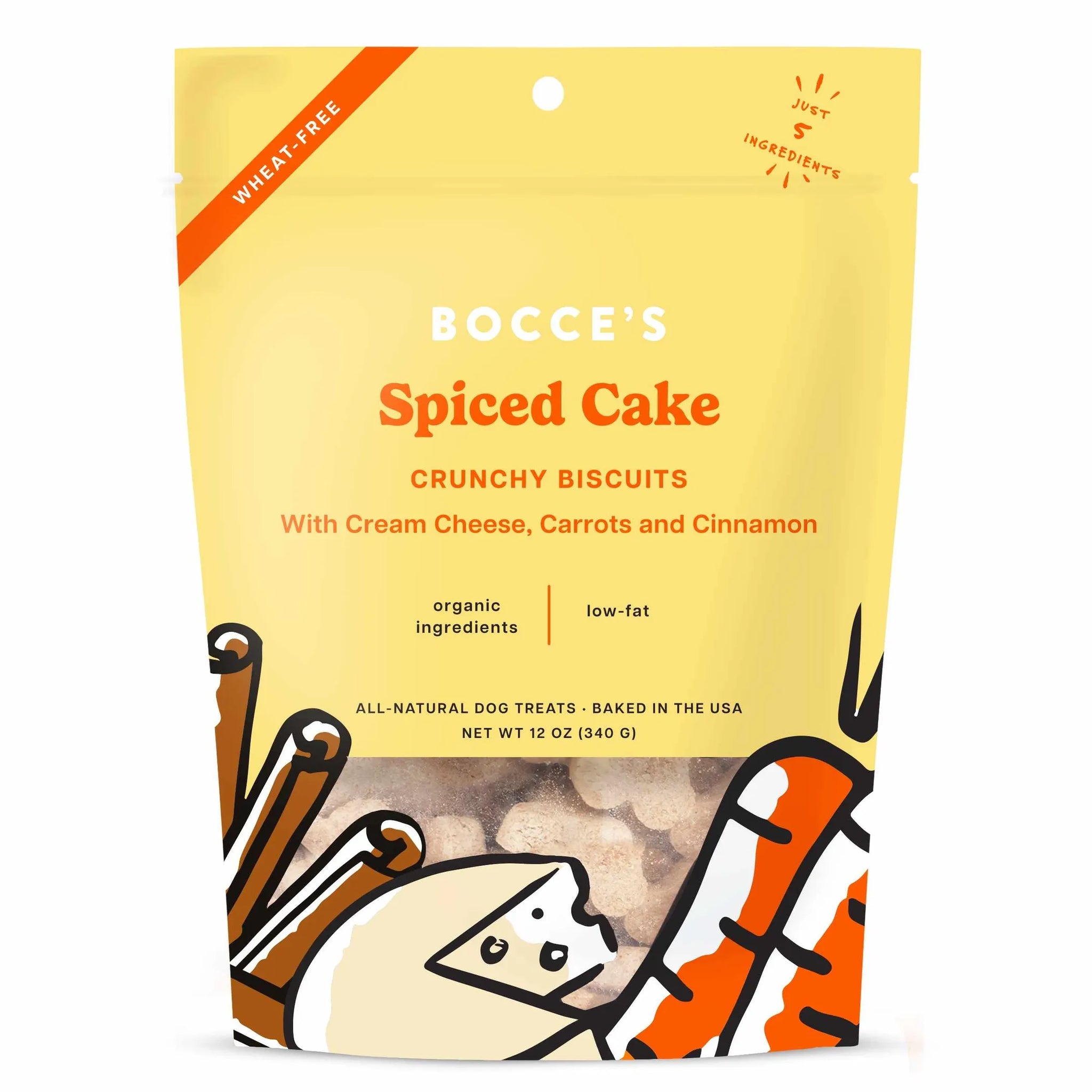 Bocce's Bakery Spiced Cake Small Batch Biscuits Dog Treats 12oz
