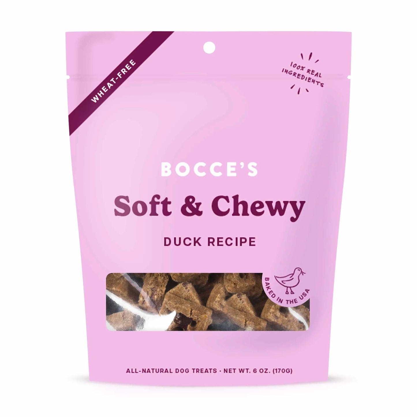 Duck Dog Treats - Soft Chewy Wheat-Free Biscuits with Real Duck, Cranberry & Beets - 6oz