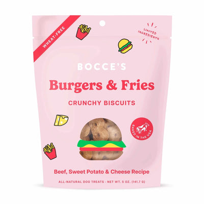 Bocce's Bakery Burgers & Fries Biscuit Dog Treats 5 oz - Pets Perfect
