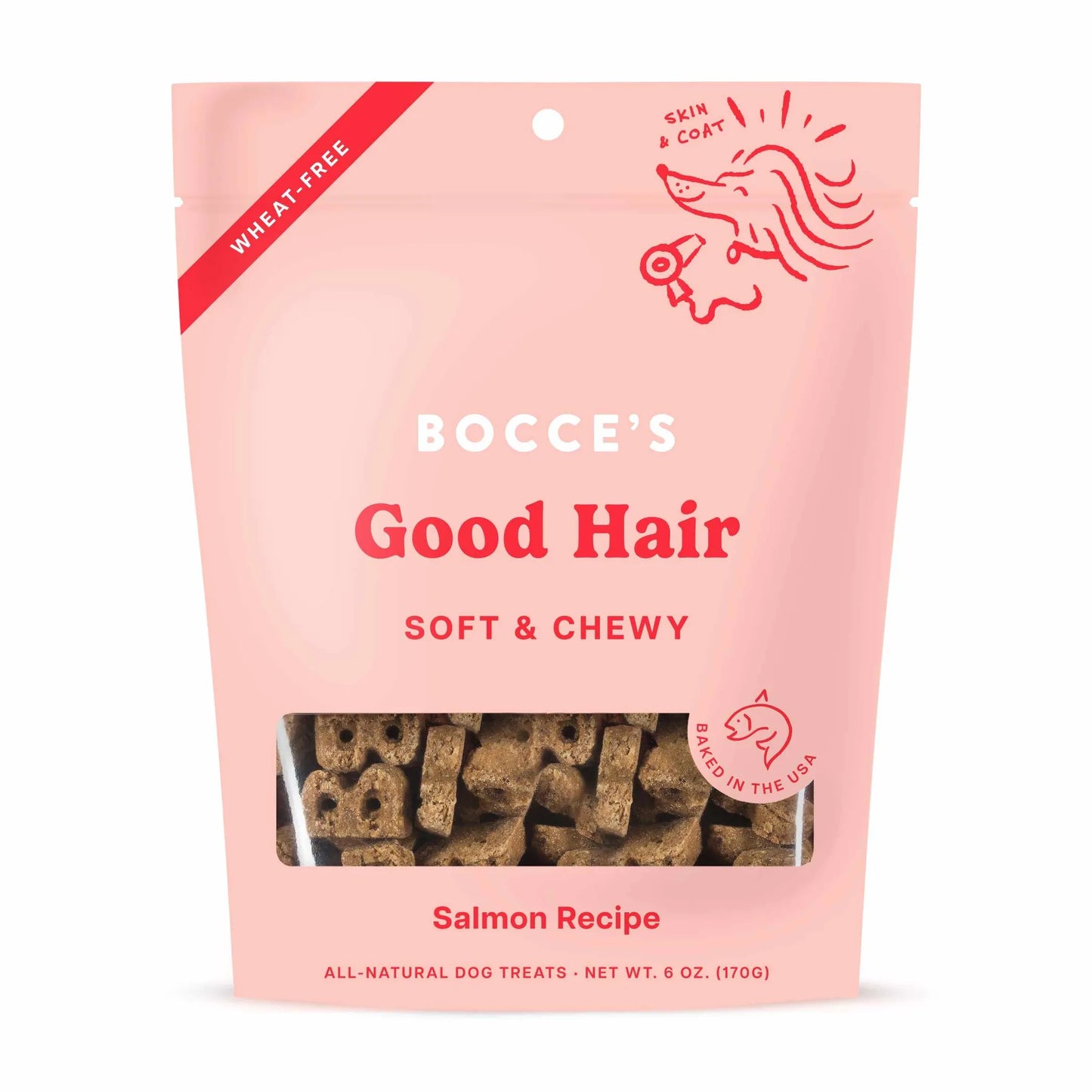 Good Hair Dailies Soft & Chewy Dog Treats - Salmon Omega-3 for Healthy Skin & Coat - 6oz