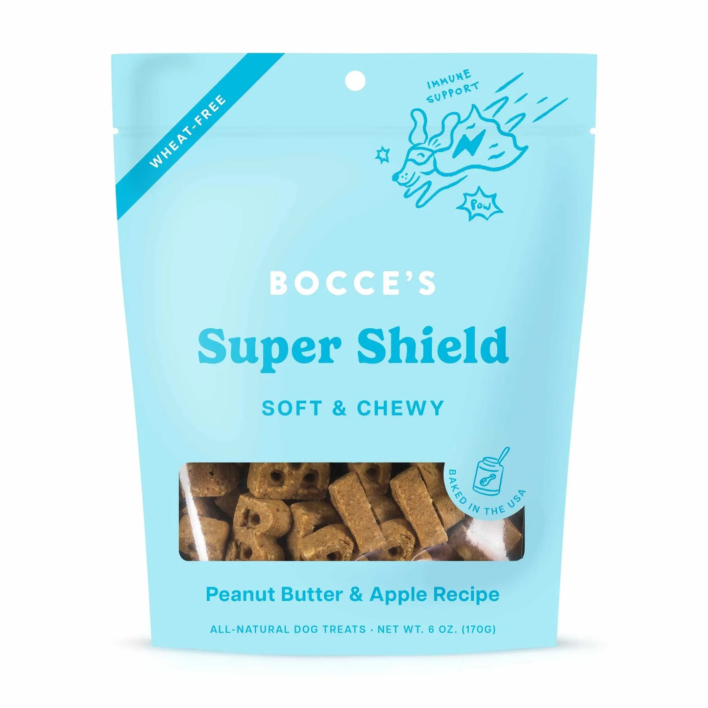 Immune Support Dog Treats - Soft Chewy Wheat-Free with Turmeric, Probiotics & Peanut Butter - 6oz