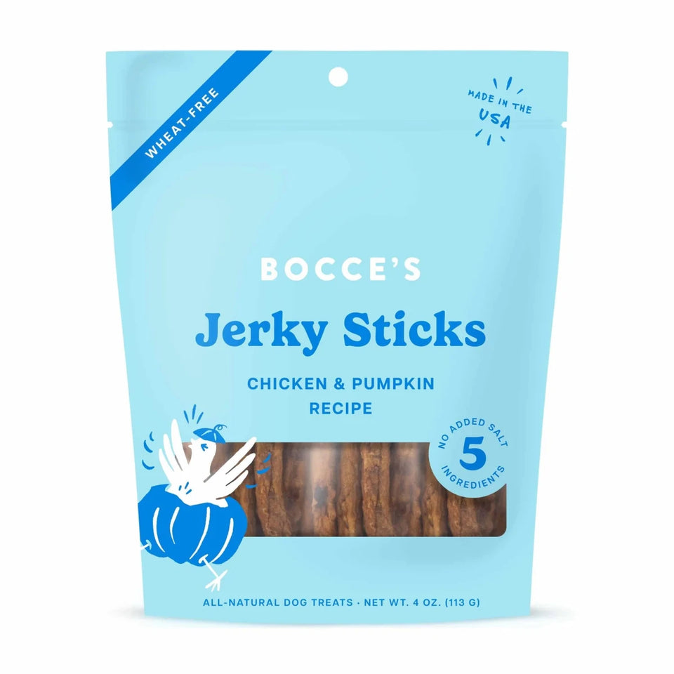 Bocce's Bakery Chicken Pumpkin Jerky Sticks Dog Treats 4 oz - Pets Perfect