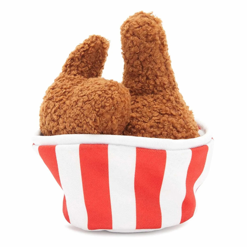 BARK Bucket O' Fried Licken Chicken Plush Dog Toy Small/Medium - Pets Perfect