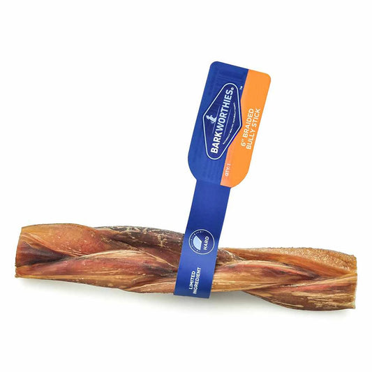 Braided Bully Stick Dog Chews - Premium Natural Long-Lasting Dental Treats for Aggressive Chewers