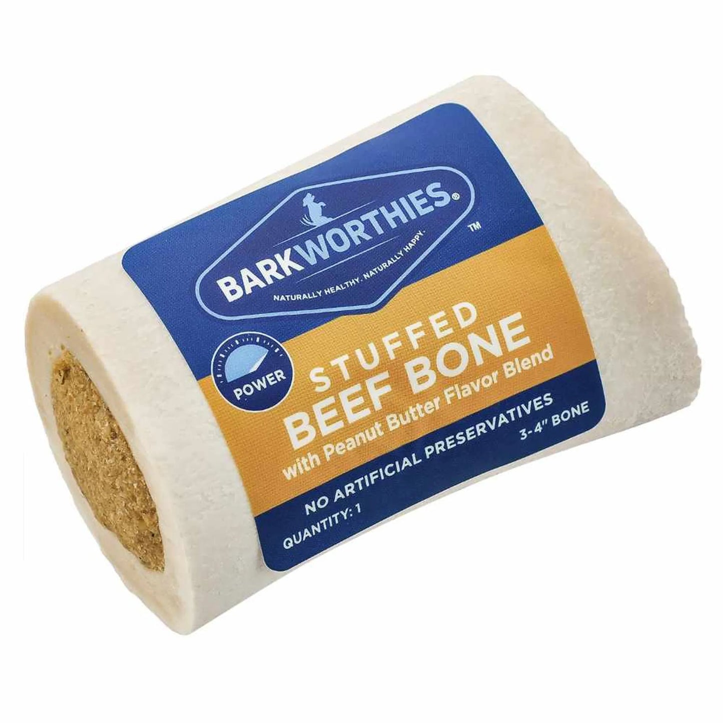 Stuffed Shin Bone Dog Chew 3-4 Inch - Natural Long-Lasting Dental Treat