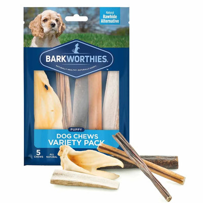 Barkworthies Puppy Chew Variety Pack - Natural Teething Dog Treats - Pets Perfect