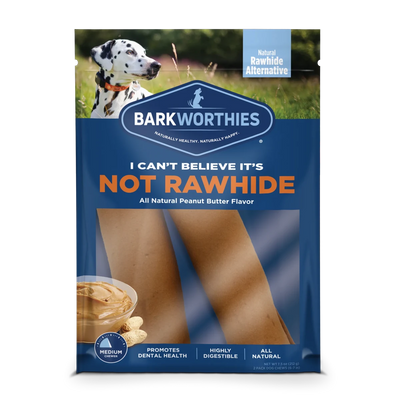 Barkworthies I Can't Believe It's Not Rawhide Rolls Peanut Butter - Pets Perfect