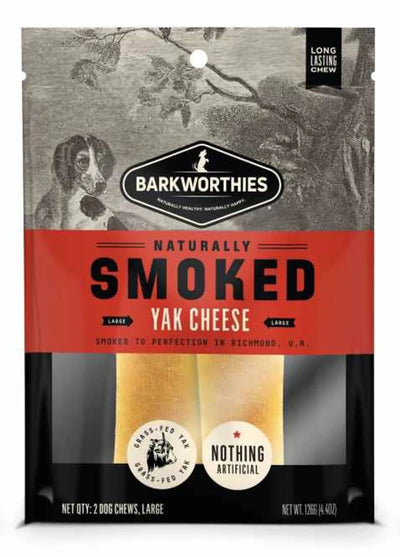 Barkworthies Smoked Yak Cheese Dog Chews Large 2 ct - Pets Perfect