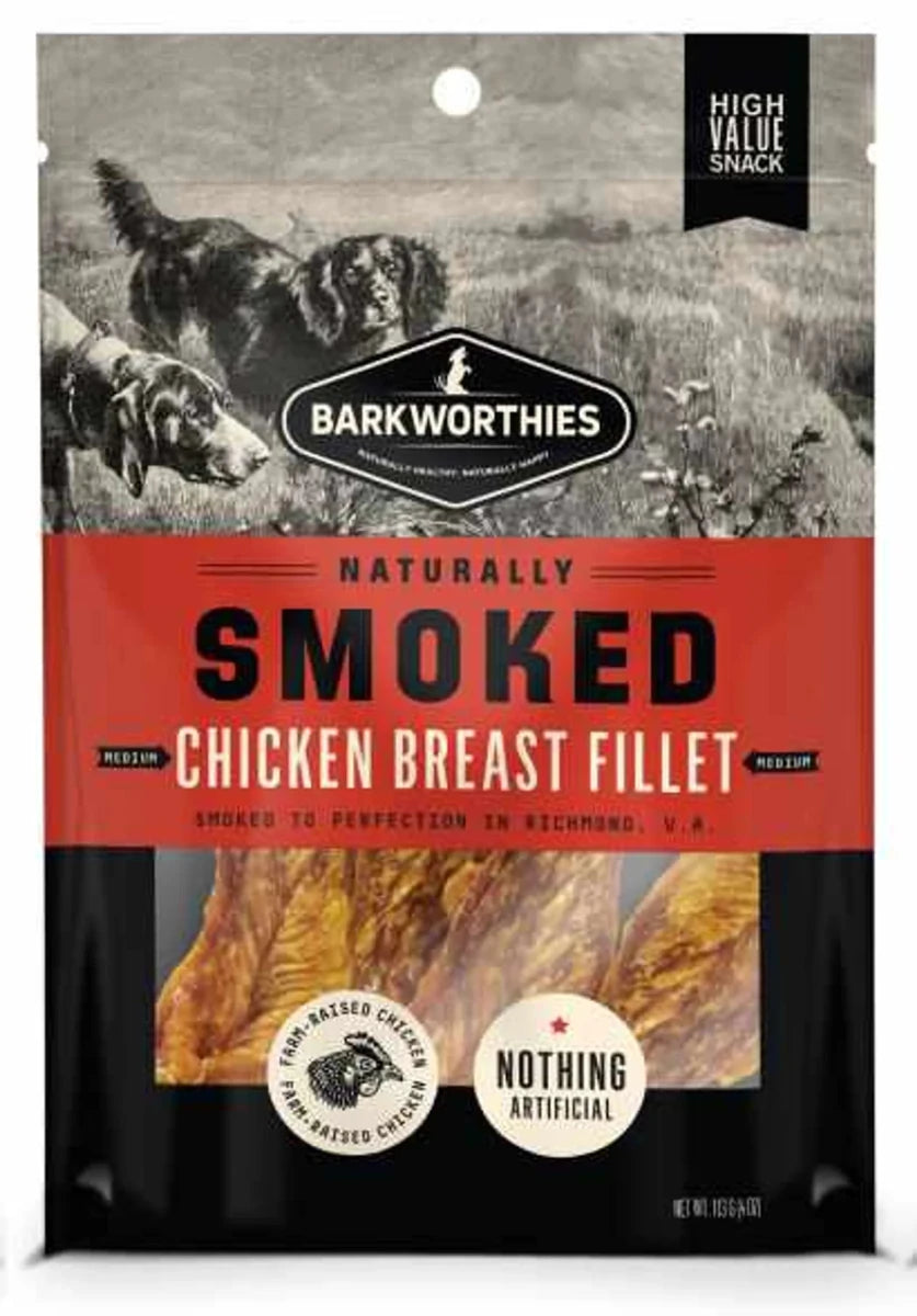 Barkworthies Smoked Chicken Fillet Jerky Dog Treats 4 oz - Pets Perfect