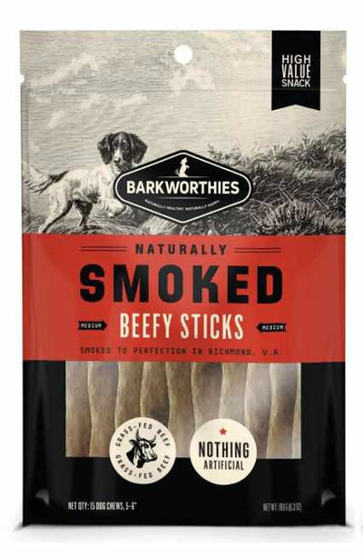 Barkworthies Smoked Beef Stick 15 ct - Pets Perfect