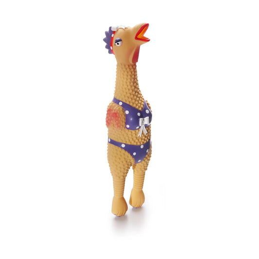 Outward Hound Squawkers Latex Rubber Chicken Dog Toy - Large Squeaky Chew Toy for Dogs - Pets Perfect