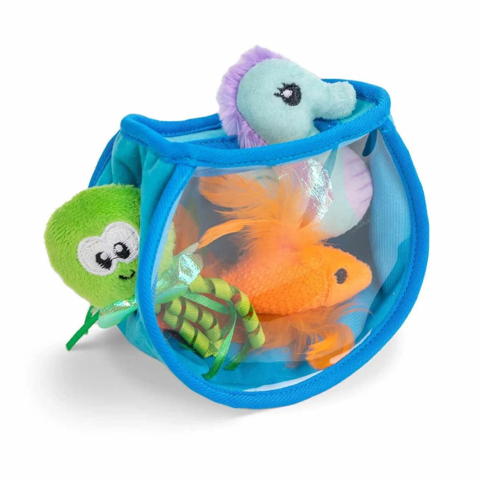 Catstages Hide & Seek Fish Bowl Cat Toy Blue - Pets Perfect