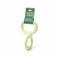 Earth Rated Rubber Tug Dog Toy in light green durable rubber with dual ring design for strong dog play sessions.