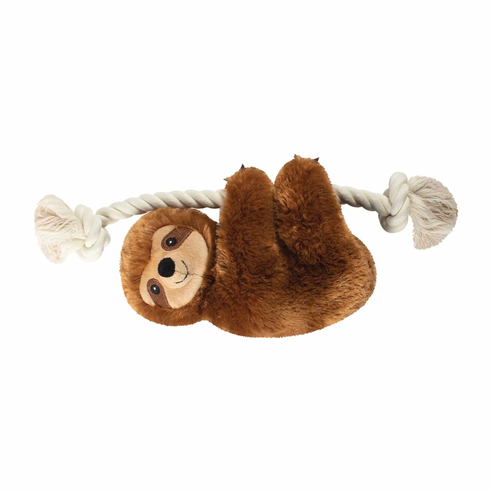 PetShop by Fringe Studio Brown Sloth on a Rope Plush Dog Toy - Pets Perfect