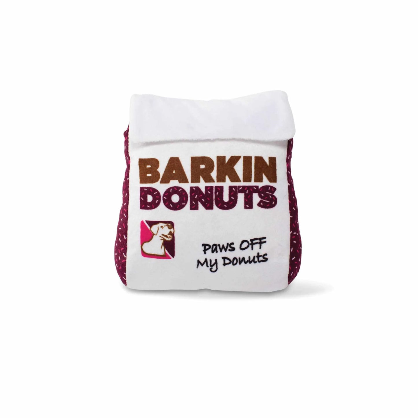 Wagsdale Barkin Donuts Donut Bag - Dual Sound Plush Toy with Squeaker & Crinkle