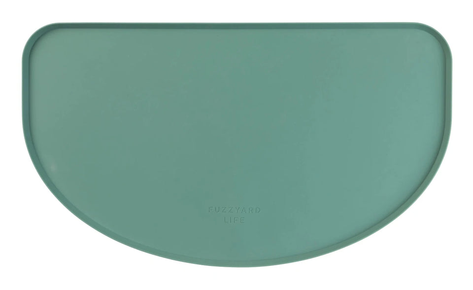 Sage green FuzzYard Life silicone dog feeding mat, top view