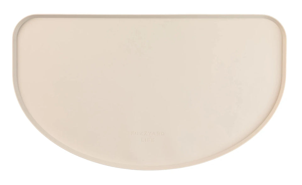 Cream FuzzYard Life silicone dog feeding mat, top view