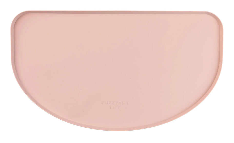 Blush pink FuzzYard Life silicone dog feeding mat, top view