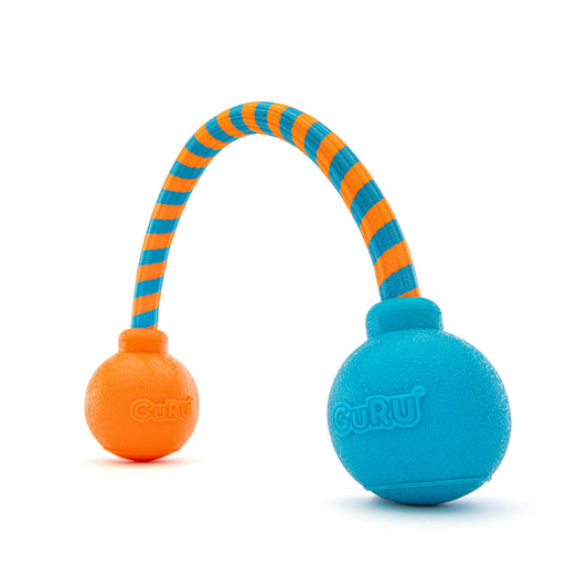 GURU Pet Company Squeaking Rope & Tug Dog Toy - Durable Braided Rope with Squeaker | Medium