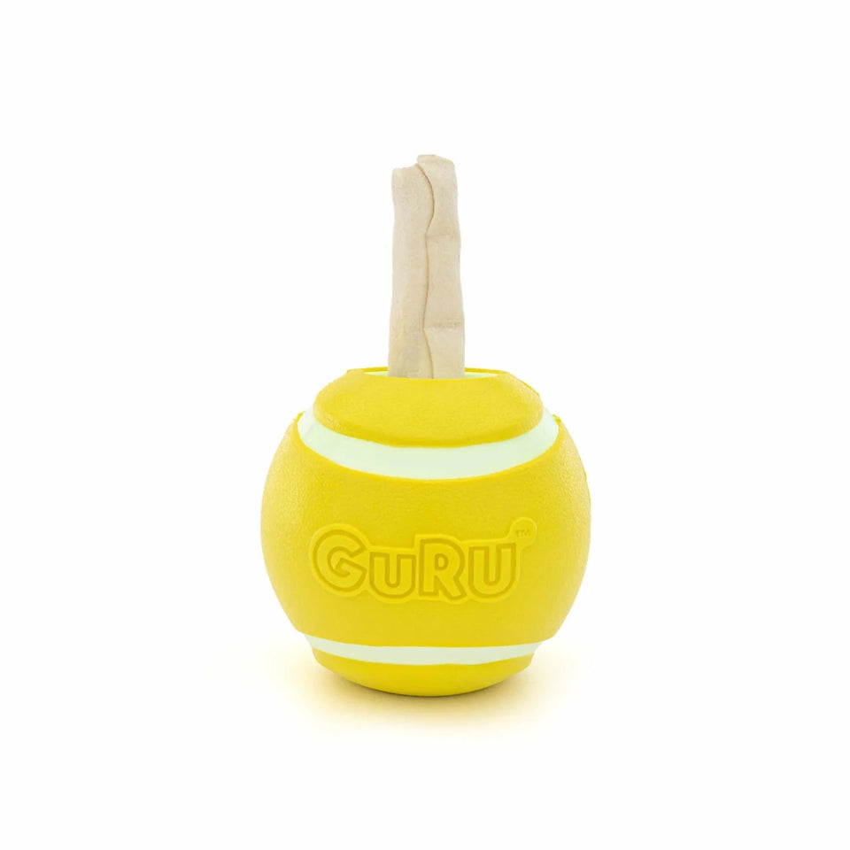GURU Pet Company Tennis Treat Ball Interactive Dog Chew Toy Medium - Pets Perfect