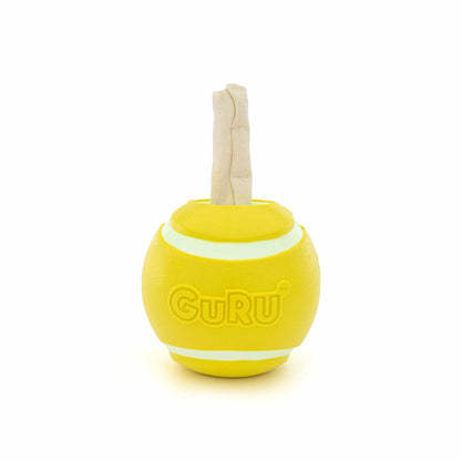 Interactive Tennis Ball Dog Toy with Treat Dispenser - Durable Squeaky Chew Toy for Medium Dogs