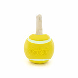 Interactive Tennis Ball Dog Toy with Treat Dispenser - Durable Squeaky Chew Toy for Medium Dogs