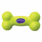 KONG(R) AirDog(R) Bone Dog Fetch Toy in bright yellow-green with purple logo, designed for durable dog play and fetch.