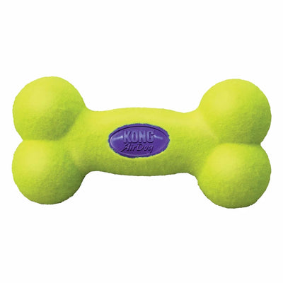 KONG AirDog green tennis-ball bone fetch toy with purple center label