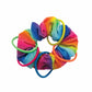 KONG(R) Cat Active Scrunchie Cat Toy in rainbow colors with attached elastic rings for interactive cat play