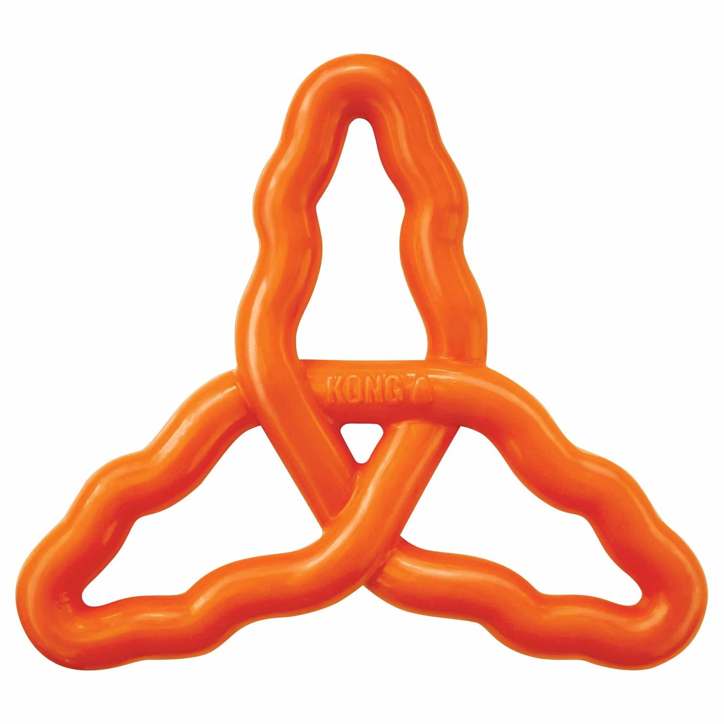 KONG(R) Flyangle Dog Fetch Toy Assorted Large bright orange durable plastic triangular dog fetch toy for active play