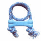 KONG(R) Puppy Goodie Bone w/Rope Chew Toy XS in blue for small dogs, durable and safe pet supplies from PetsPerfect.
