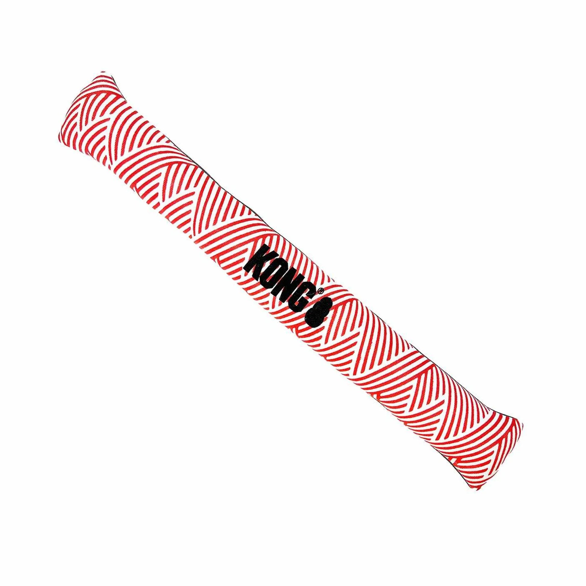 KONG(R) Maxx Stick Dog Fetch Toy in red and white with black logo, durable design for interactive dog play
