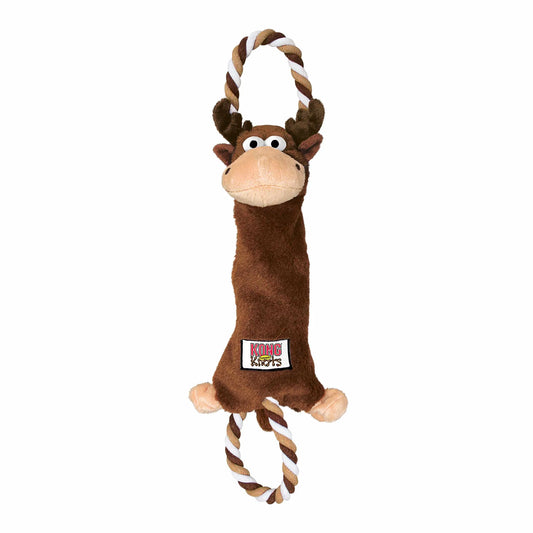 KONG Tugger Knots Moose Dog Rope Toy - Interactive Tug Toy with Squeaker Medium/Large
