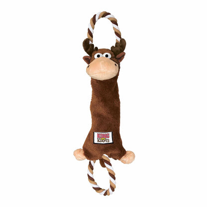 KONG(R) Tugger Knots Moose Dog Rope Toy Medium/Large with plush moose and rope loops for tugging and chewing