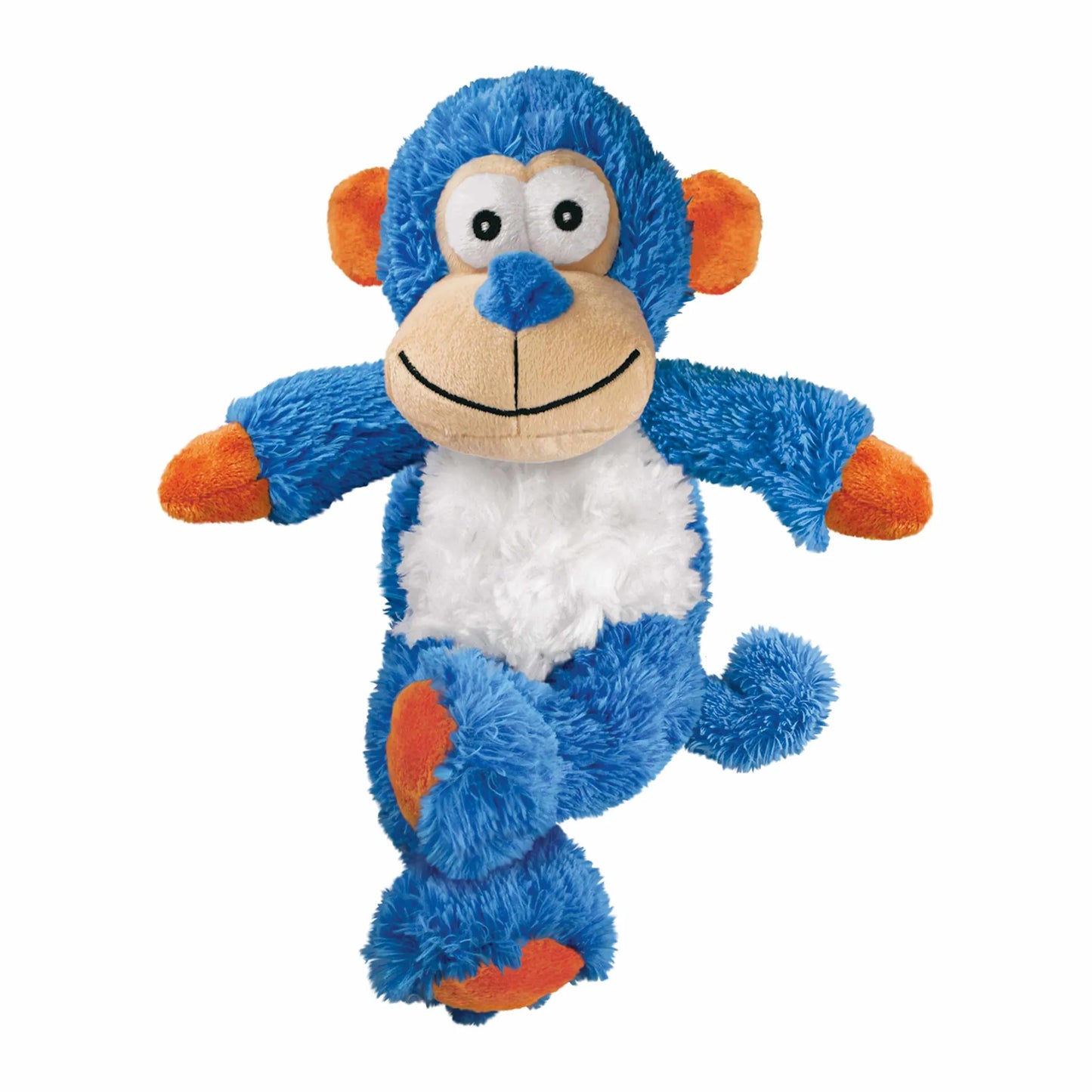 KONG(R) Cross Knots Monkey Dog Rope Toy Medium/Large plush blue monkey with orange accents for durable dog play