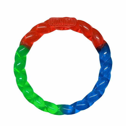 KONG Twistz Ring Dog Tug Toy - Durable Floating Fetch Toy for Interactive Play