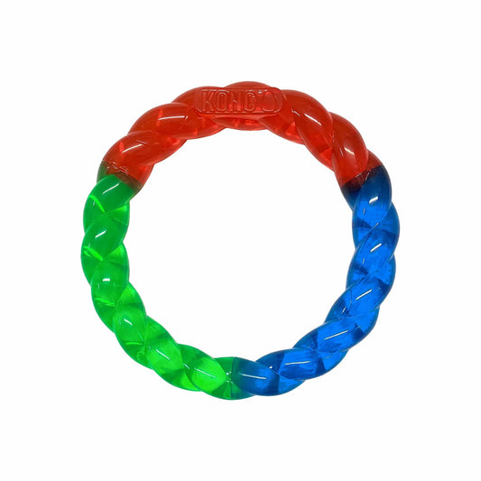 KONG Twistz Ring Dog Tug Toy - Durable Floating Fetch Toy for Interactive Play