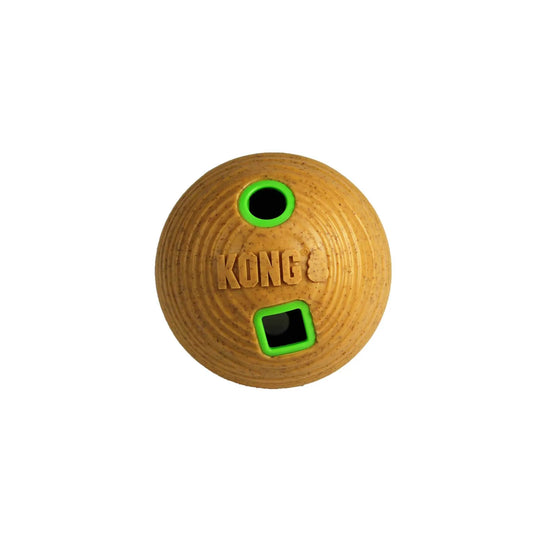 KONG Bamboo Feeder Ball Dog Treat Dispenser Toy - Medium