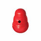 Red KONG(R) Wobbler(R) Dog Enrichment Toy with treat dispensing hole for interactive pet play and mental stimulation.