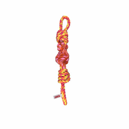 KONG(R) Rope Bunji Dog Toy Assorted in bright red and yellow colors for durable dog chewing and playtime fun