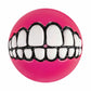 KONG(R) Grinz by ROGZ(R) Dog Fetch Toy Assorted bright pink ball with cartoon teeth design for dog play