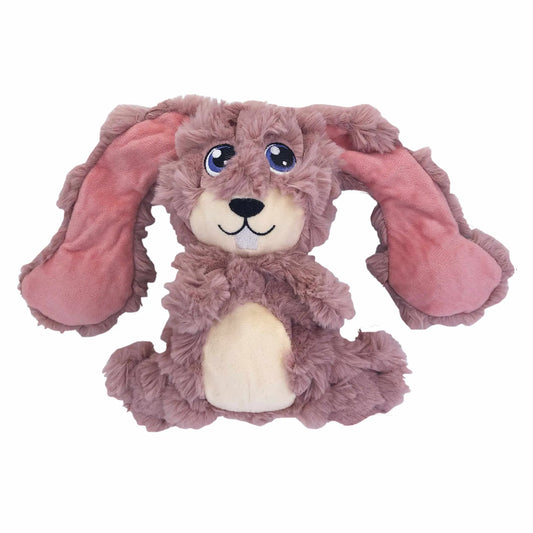 Bunny Plush Dog Toy with Sliding Ears - Medium Soft Squeaky Toy for Interactive Play