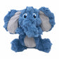 KONG(R) Scrumplez Elephant Dog Plush Toy Medium in blue and gray soft fabric for dog play and comfort.