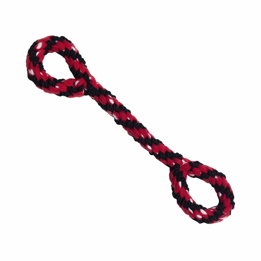 KONG Double Tug Rope Dog Toy - Durable Braided Cotton & Fleece Tug Toy for Interactive Play & Teeth Cleaning - 22 Inch
