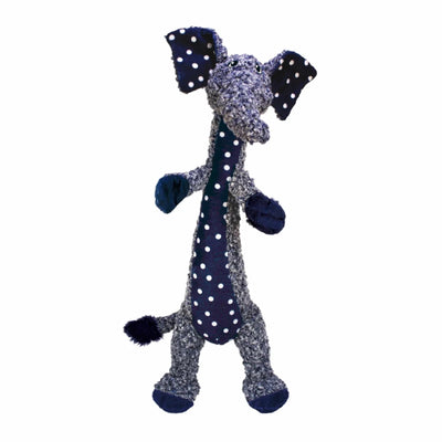 Gray and navy KONG Shakers Luvs elephant plush dog toy with long limbs