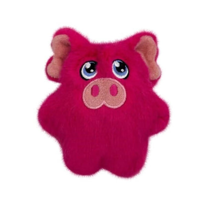 KONG(R) Snuzzles Mini Pig Dog Plush Toy XS in bright pink with soft texture and embroidered eyes and nose for dogs