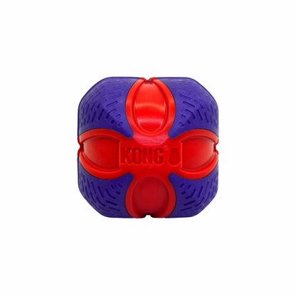 KONG(R) Duets Duos Ball Dog Fetch Toy Medium in red and purple designed for interactive dog play and durability