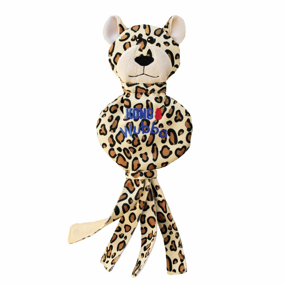 KONG Wubba No Stuff Cheetah Dog Tug Dog Toy Large - Pets Perfect