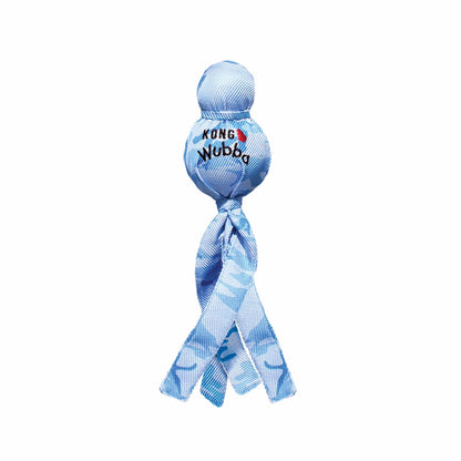 KONG(R) Wubba Camo Dog Tug Toy Assorted in blue camo pattern, durable fabric with multiple tails for interactive play.
